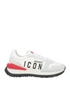 Dsquared2 Man Sneakers White Size 9 Nylon, Textile Fibers, Calfskin In White