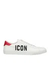 Dsquared2 Man Sneakers White Size 9 Soft Leather In White