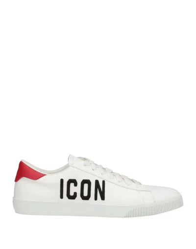 Dsquared2 Man Sneakers White Size 9 Soft Leather