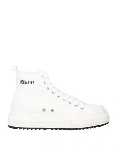 Dsquared2 Man Sneakers White Size 9 Textile Fibers