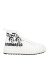 Dsquared2 Man Sneakers White Size 9 Textile Fibers In White