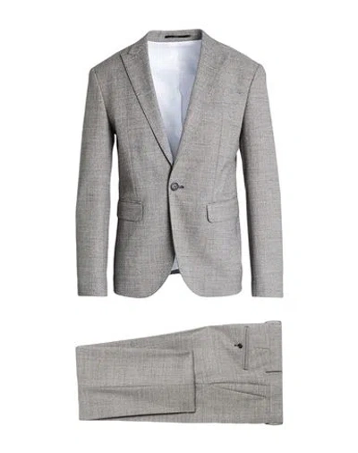 Dsquared2 Man Suit Black Size 38 Polyester, Virgin Wool, Elastane In Gray