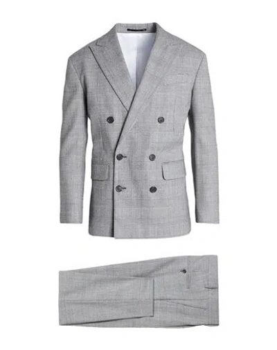Dsquared2 Man Suit Black Size 40 Virgin Wool, Polyester, Elastane In Gray