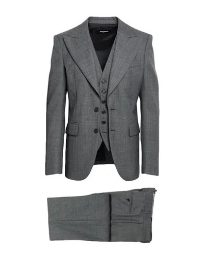 Dsquared2 Man Suit Charcoal Size 38 Virgin Wool In Grey