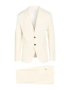 Dsquared2 Man Suit Cream Size 38 Cotton, Elastane In White