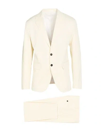Dsquared2 Man Suit Cream Size 38 Cotton, Elastane In White