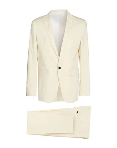 Dsquared2 Man Suit Ivory Size 36 Cotton, Elastane In White