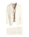 Dsquared2 Man Suit Ivory Size 42 Cotton, Elastane In White