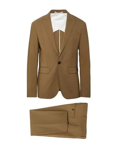 Dsquared2 Man Suit Khaki Size 42 Virgin Wool, Elastane In Brown