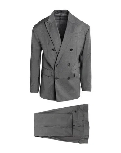 Dsquared2 Man Suit Lead Size 40 Wool, Elastane In Grey