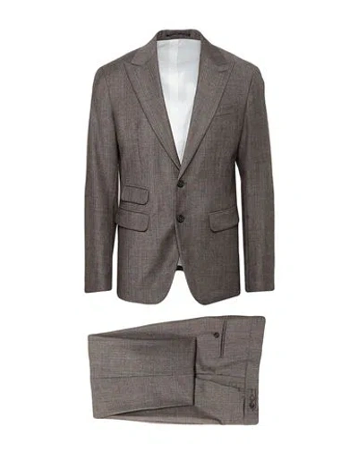 Dsquared2 Man Suit Taupe Size 44 Virgin Wool In Brown