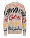 Dsquared2 Pullover Mit Intarsien-logo In Beige