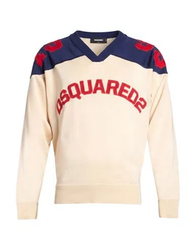 Dsquared2 Man Sweater Beige Size M Viscose, Cotton