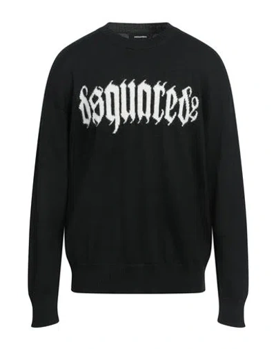 Dsquared2 Logo Intarsia-knit Jumper In Black