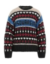 Dsquared2 Multicolor Cable Knit Sweater In Black