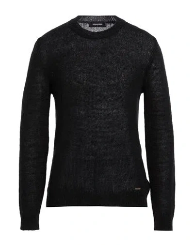 Dsquared2 Man Sweater Black Size L Mohair Wool, Polyamide, Wool