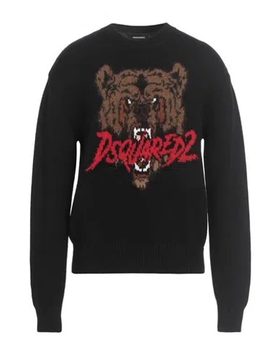 DSQUARED2 DSQUARED2 MAN SWEATER BLACK SIZE L WOOL, POLYAMIDE, COTTON, MOHAIR WOOL, ALPACA WOOL