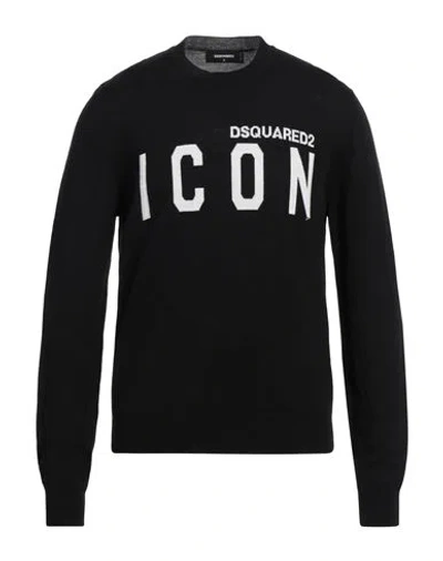 Dsquared2 Man Sweater Black Size M Virgin Wool