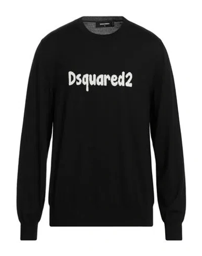 Dsquared2 Man Sweater Black Size Xl Virgin Wool