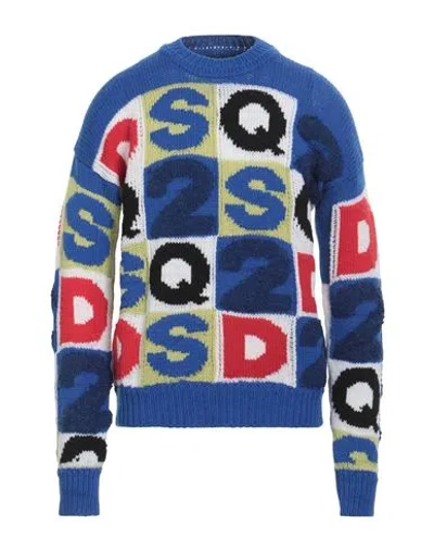 Dsquared2 Man Sweater Blue Size L Wool, Acrylic, Alpaca Wool, Virgin Wool, Polyamide