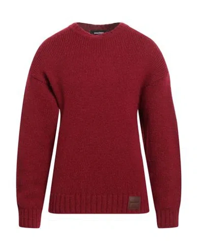 Dsquared2 Man Sweater Burgundy Size L Alpaca Wool, Polyamide, Wool In Red