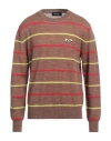Dsquared2 Man Sweater Camel Size L Virgin Wool, Mohair Wool, Alpaca Wool, Polyamide In Beige