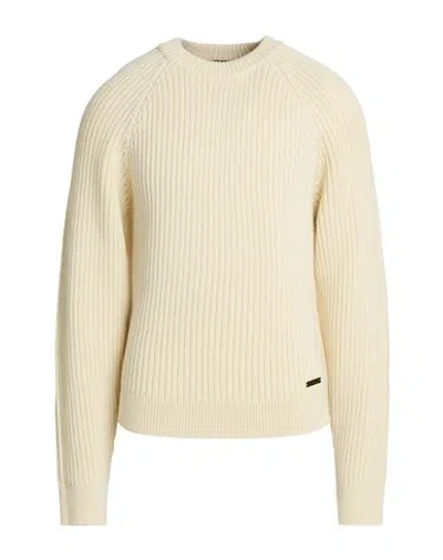 Dsquared2 Man Sweater Cream Size Xl Wool In White