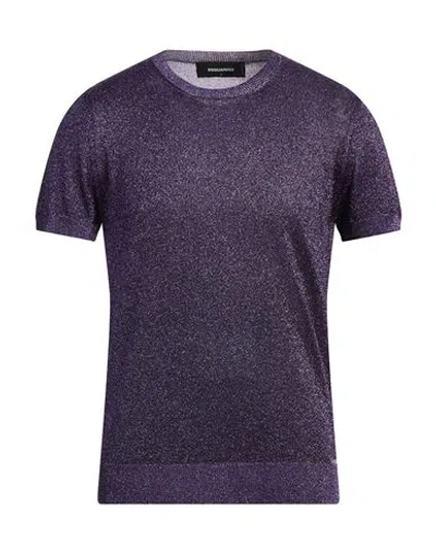 Dsquared2 Man Sweater Dark Purple Size L Alpaca Wool, Polyamide, Synthetic Fibers, Wool, Mohair Wool