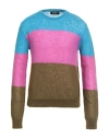 Dsquared2 Man Sweater Fuchsia Size M Mohair Wool, Polyamide, Wool In Pink