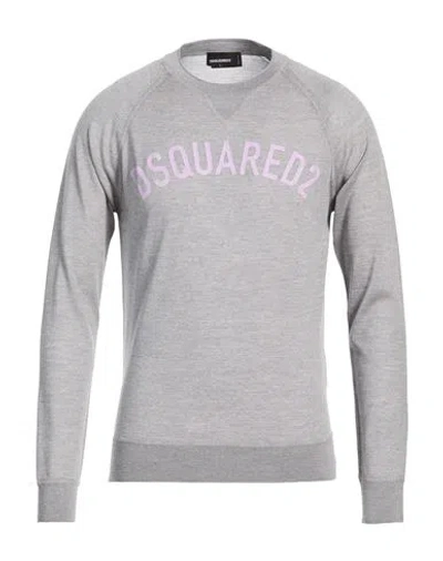 Dsquared2 Man Sweater Grey Size L Virgin Wool In Gray
