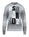 Dsquared2 Man Sweater Grey Size M Cotton, Polyamide In Grey