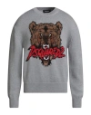 Dsquared2 Man Sweater Grey Size M Wool, Polyamide, Cotton, Mohair Wool, Alpaca Wool