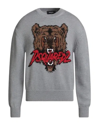Dsquared2 Man Sweater Grey Size M Wool, Polyamide, Cotton, Mohair Wool, Alpaca Wool