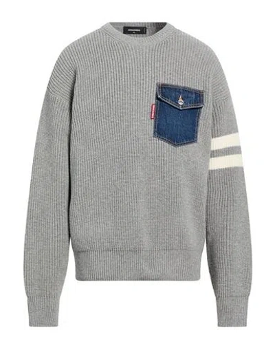 DSQUARED2 DSQUARED2 MAN SWEATER GREY SIZE XL WOOL, CASHMERE