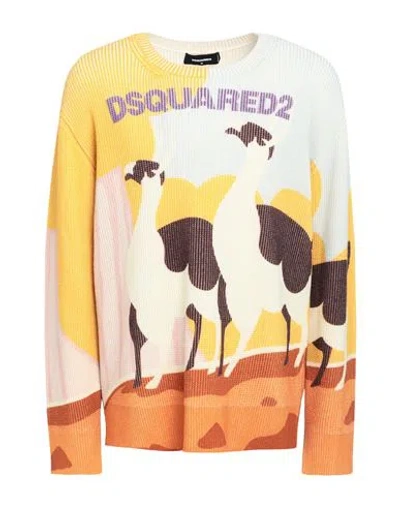 Dsquared2 Man Sweater Ivory Size Xxl Virgin Wool In White