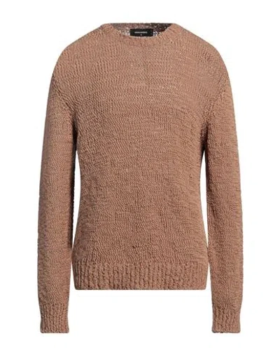 Dsquared2 Man Sweater Light Brown Size M Cotton In Beige