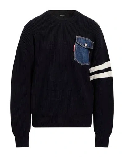 Dsquared2 Man Sweater Midnight Blue Size 42 Wool, Cashmere