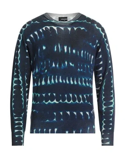 Dsquared2 Man Sweater Midnight Blue Size M Virgin Wool
