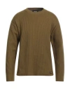 Dsquared2 Man Sweater Military Green Size L Cotton, Calfskin