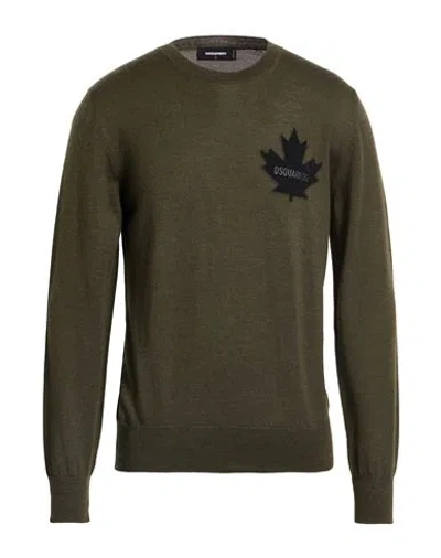 Dsquared2 Man Sweater Military Green Size L Wool