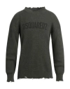 Dsquared2 Man Sweater Military Green Size Xl Cotton In Green