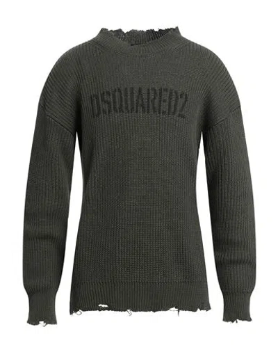 Dsquared2 Man Sweater Military Green Size Xl Cotton