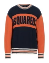 Dsquared2 College Logo-intarsia Wool Jumper In Navy Blue