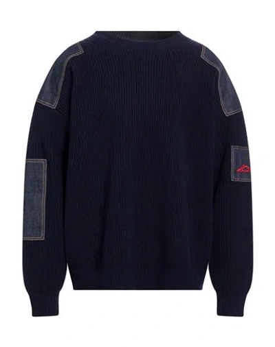 Dsquared2 Man Sweater Navy Size L Virgin Wool In Blue