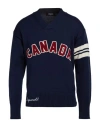 Dsquared2 Man Sweater Navy Size M Wool In Blue