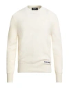 Dsquared2 Man Sweater Off White Size L Wool, Polyamide In Neutral