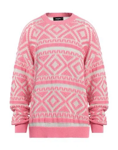 Dsquared2 Man Sweater Pink Size M Cotton, Linen