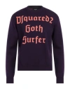 Dsquared2 Man Sweater Deep Purple Size L Cotton In Purple