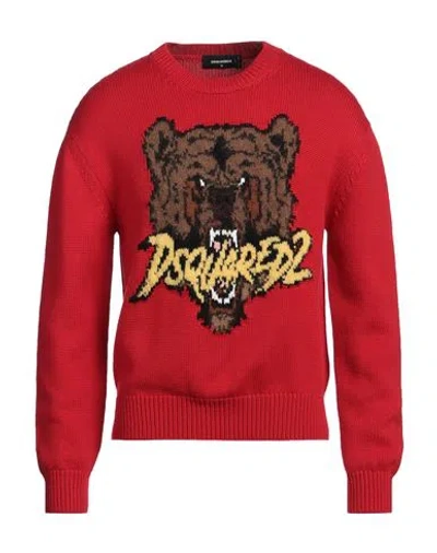 DSQUARED2 DSQUARED2 MAN SWEATER RED SIZE S WOOL, POLYAMIDE, COTTON, MOHAIR WOOL, ALPACA WOOL