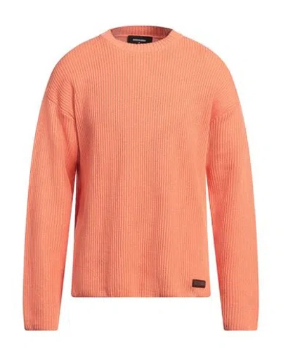 Dsquared2 Man Sweater Salmon Pink Size M Cotton, Calfskin
